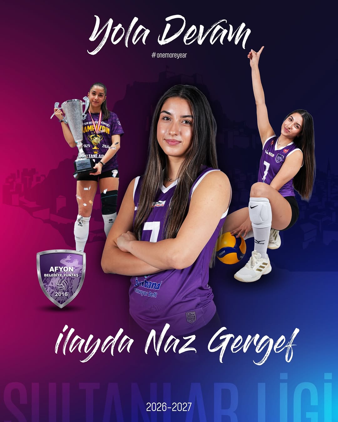 Afyon Belediye Yüntaş Spor Kulübü, Liberomuz İlayda Naz Gergef ile Yola Devam Ediyor