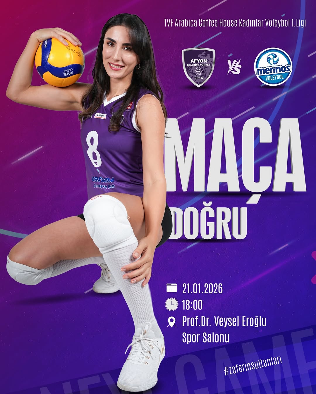 Afyon Belediye Yüntaş Voleybol Takımı Merinos Voleybol Takımı İle Karşılaşacak