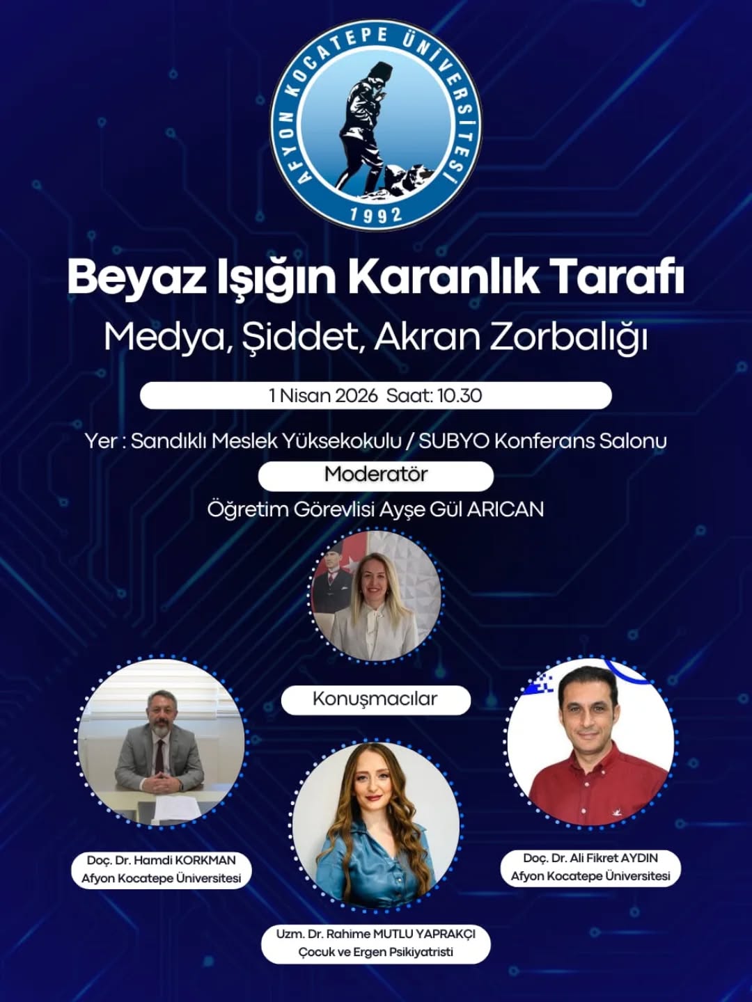 Afyon Kocatepe Üniversitesi Medya, Şiddet ve Akran Zorbalığı Paneli Düzenliyor