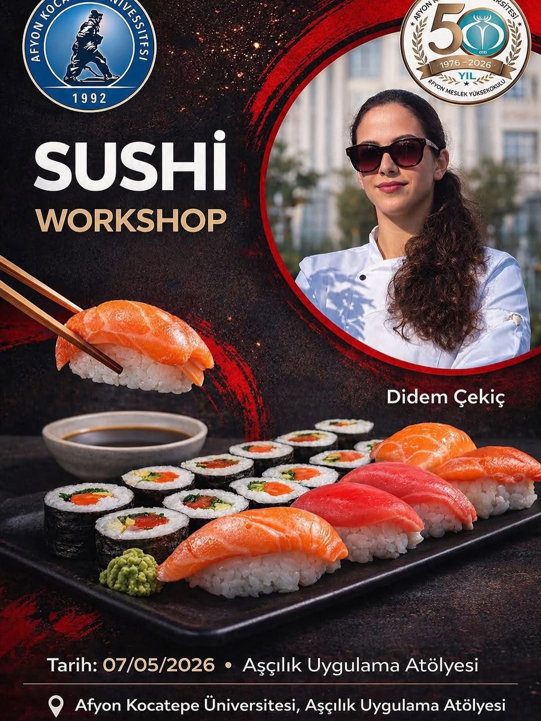 Afyon Kocatepe Üniversitesi'nde Bugün: Sushi Workshop Etkinliği