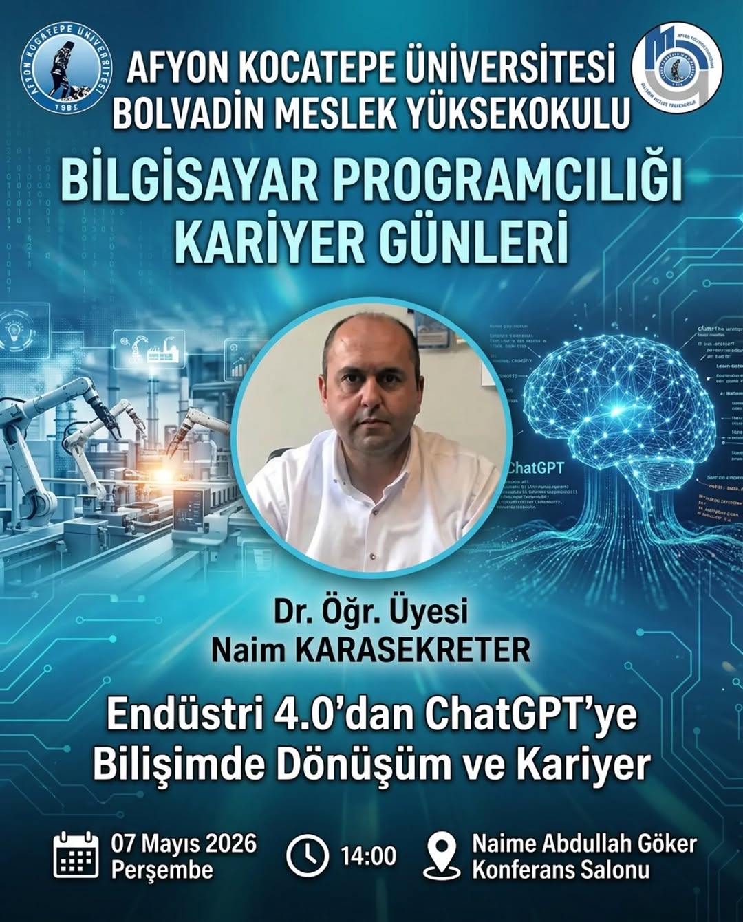 Afyon Kocatepe Üniversitesi'nin Düzenlediği Bilgisayar Programcılığı Kariyer Günleri