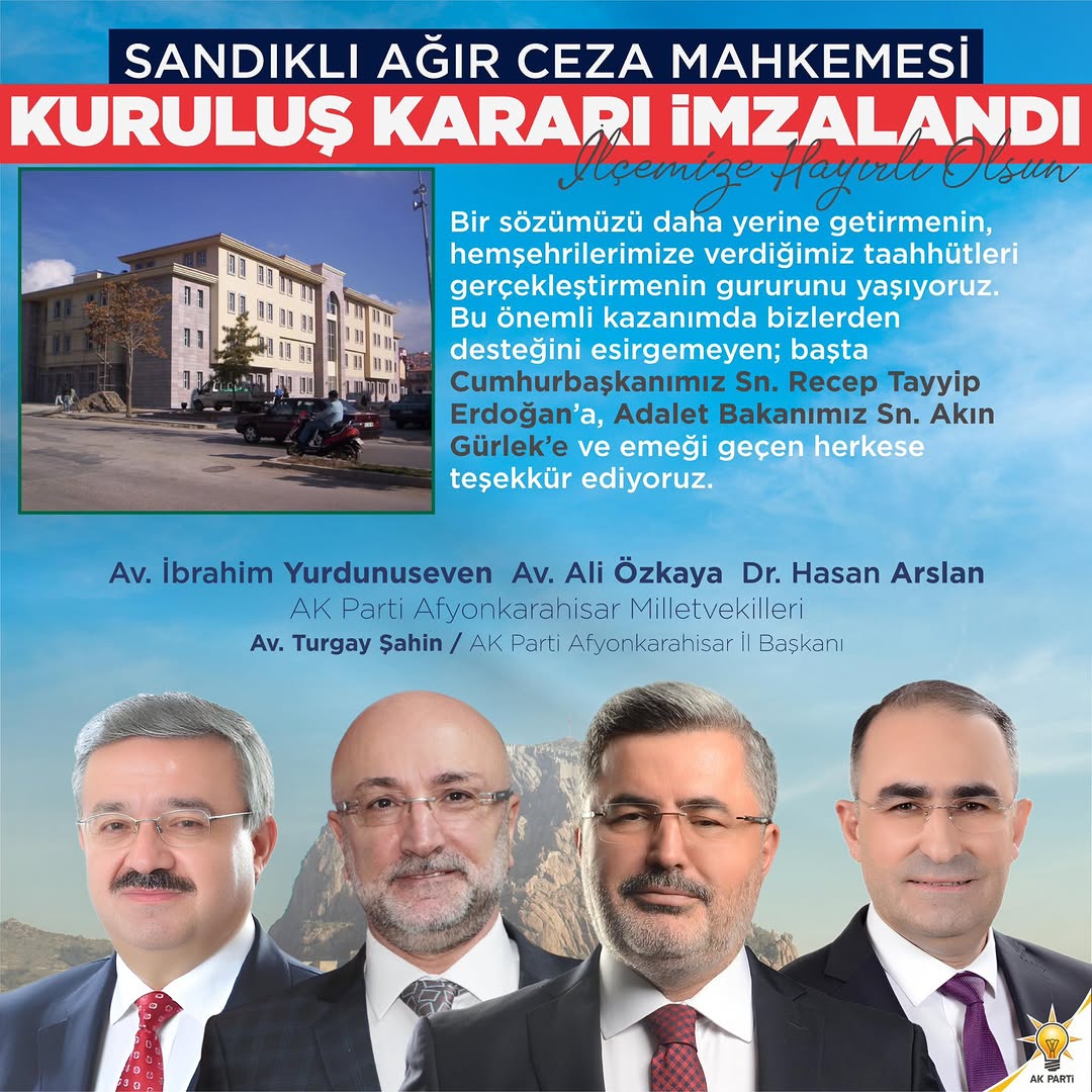 Afyonkarahisar AK Parti Milletvekili Avukat Ali Özkaya'dan Önemli Açıklama