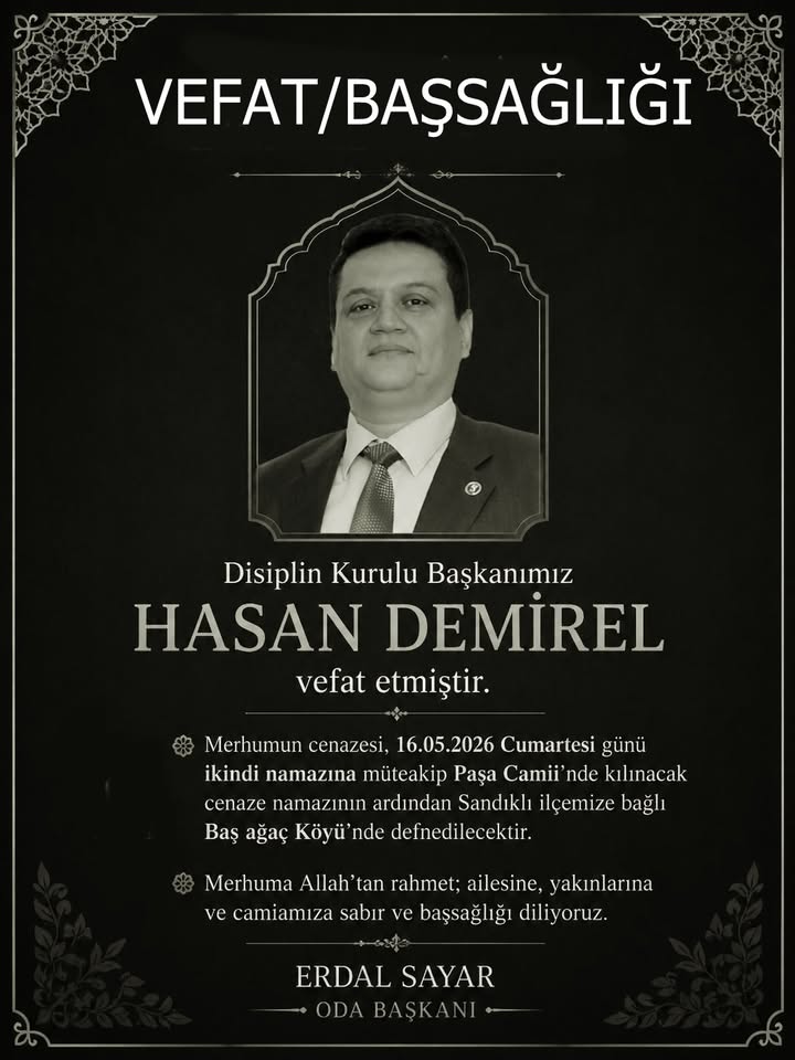 Afyonkarahisar Mali Müşavirler Odası'ndan Yapılan Bir Paylaşım