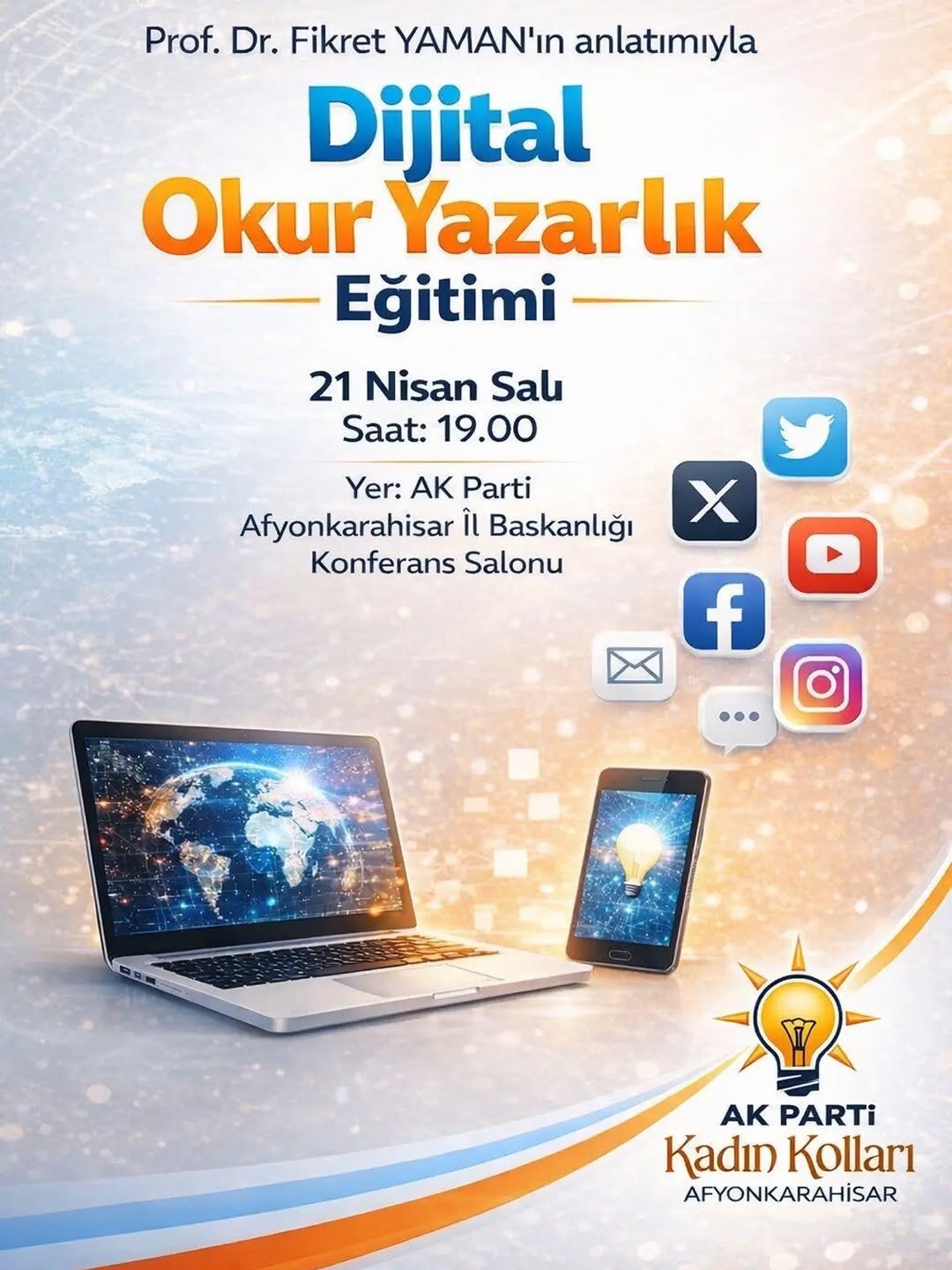 AK Parti Afyonkarahisar İl Kadın Kolları Dijital Okur Yazarlık Eğitimi Programı