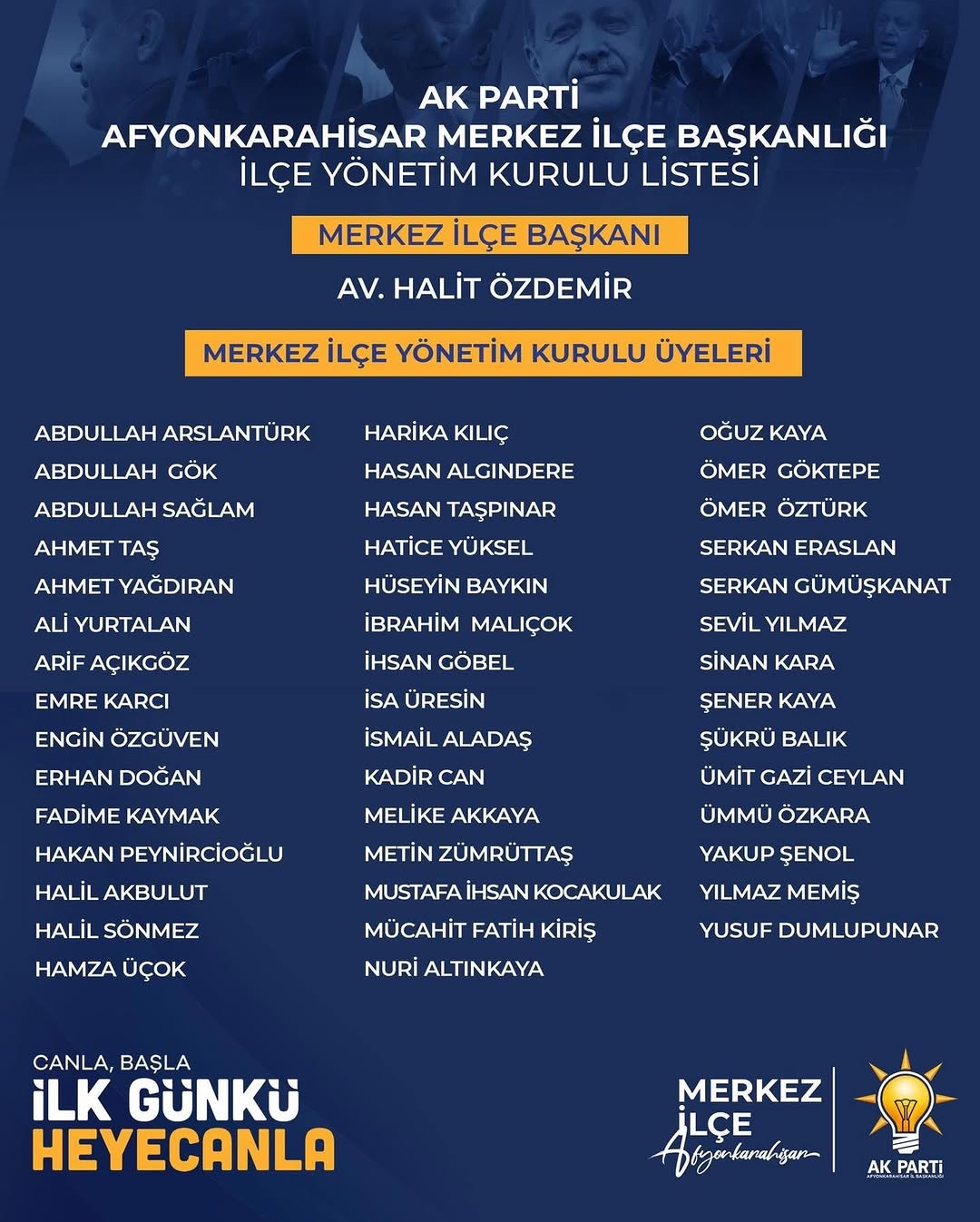 AK Parti Afyonkarahisar Merkez İlçe Başkanlığı Yeni Yönetim Kurulu Üyelerini Tebrik Etti