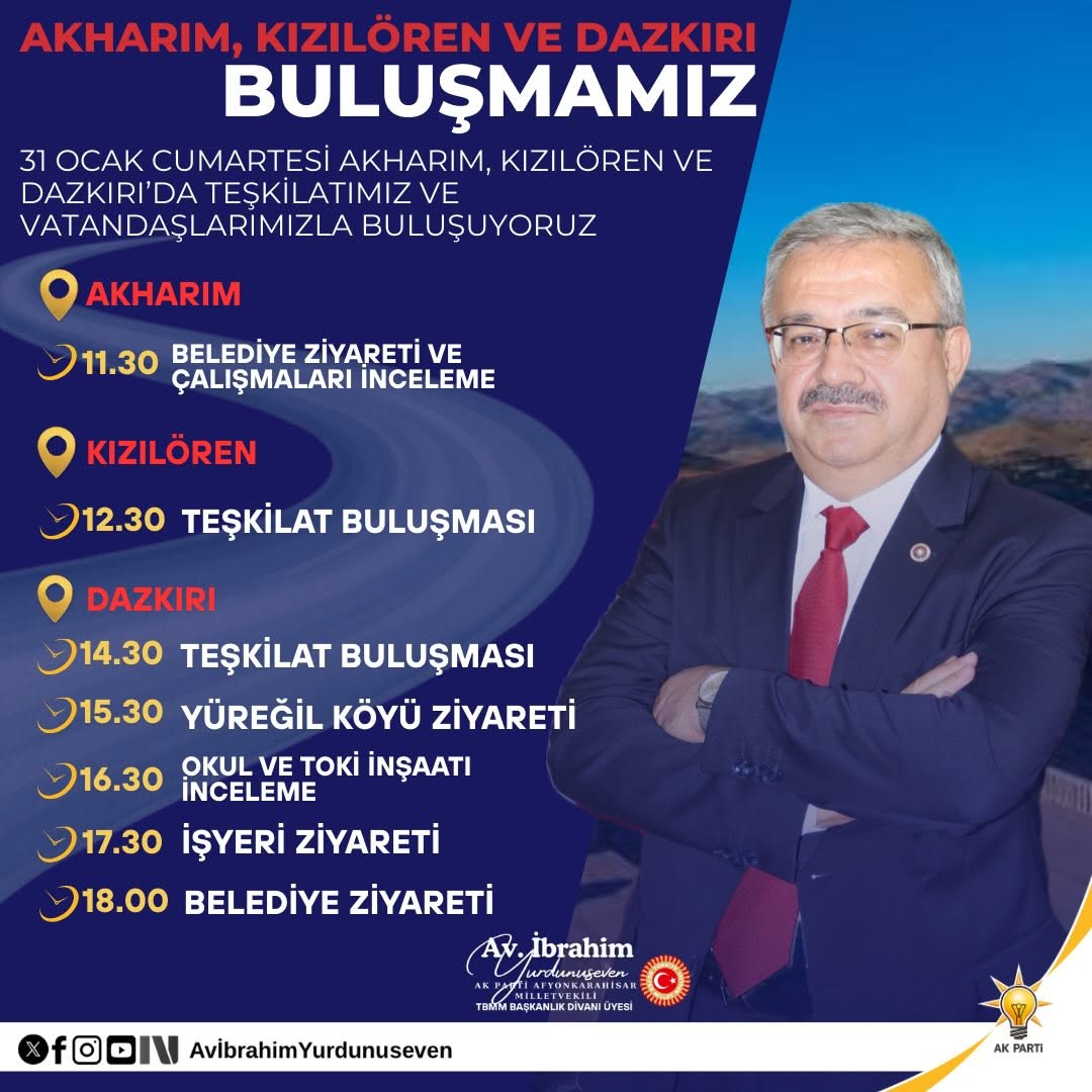 Ak Parti Milletvekili Yurdunuseven, Akharım, Kızılören ve Dazkırı'nda Programlar Düzenliyor