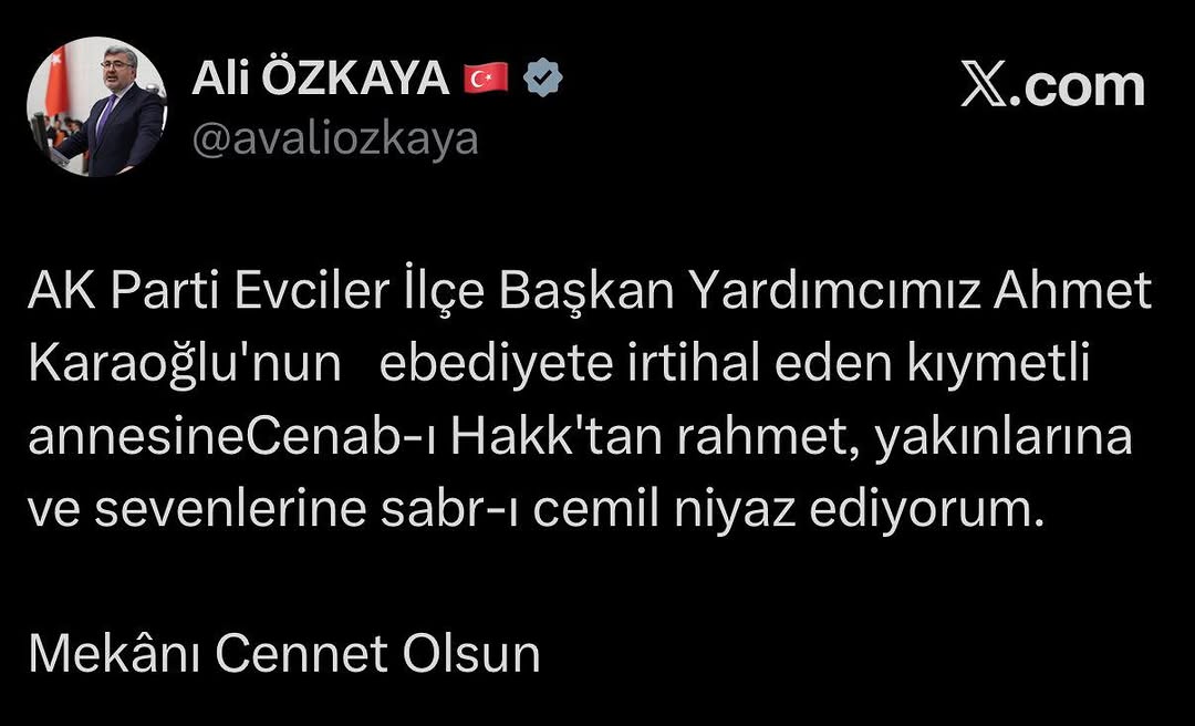AK Partili Ahmet Karaoğlu'nun Acı Kaybı
