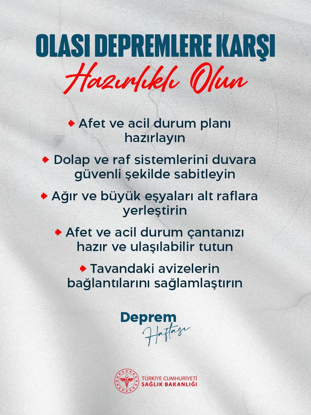 Deprem Hazırlığı İçin Uyarı