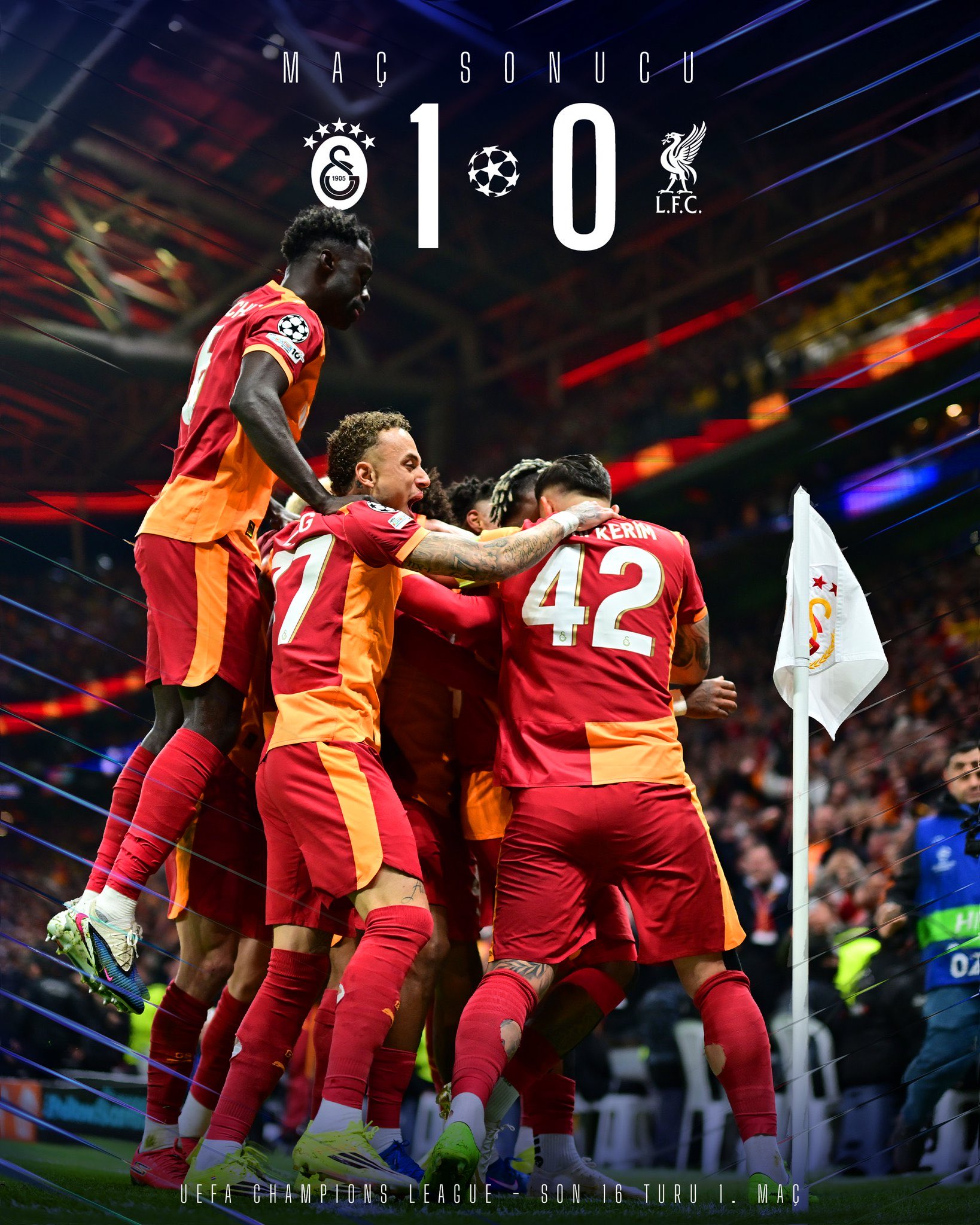 Galatasaray'dan Liverpool'a Kutlama
