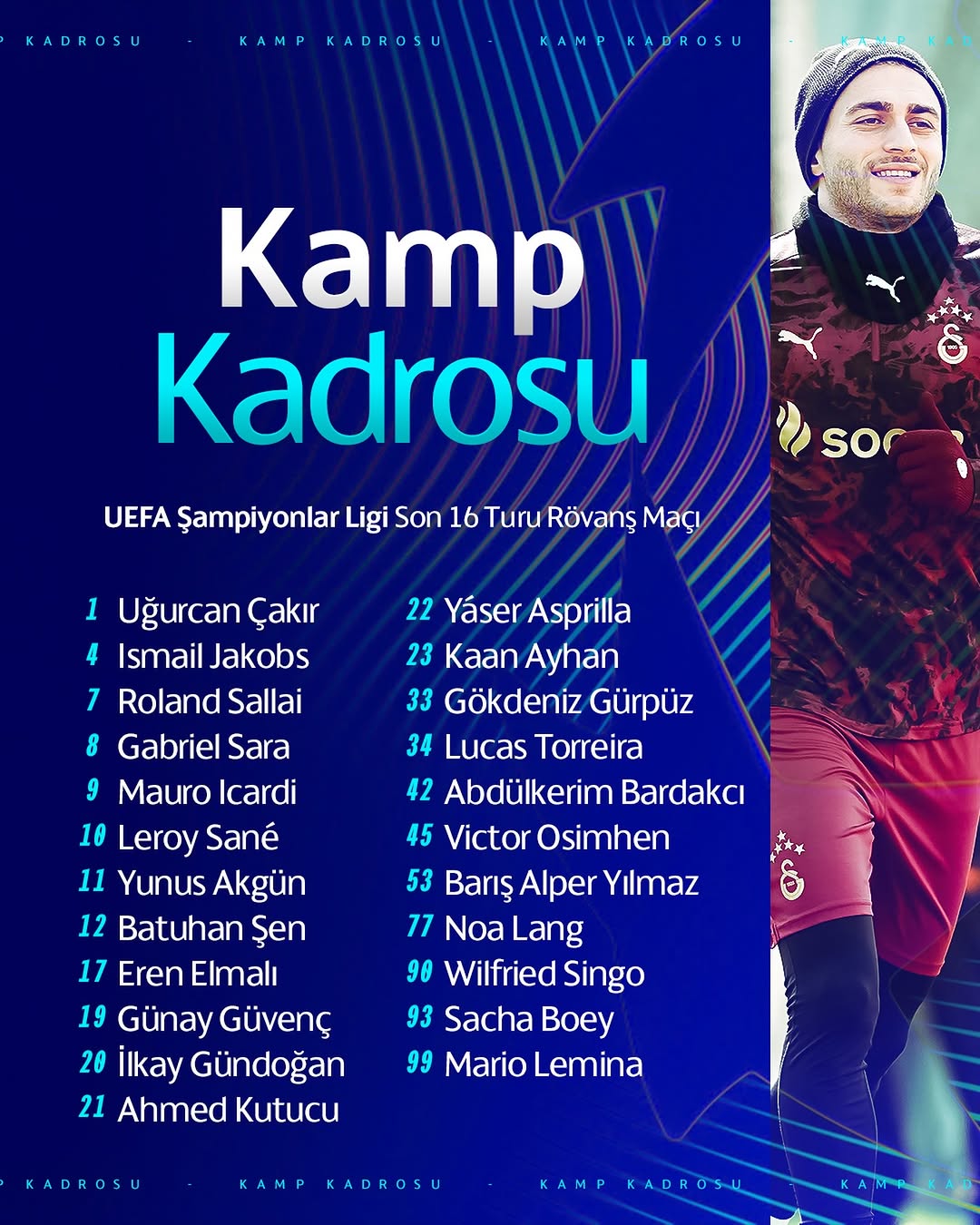 Galatasaray'ın Liverpool Maçı Kamp Kadrosu Açıklandı