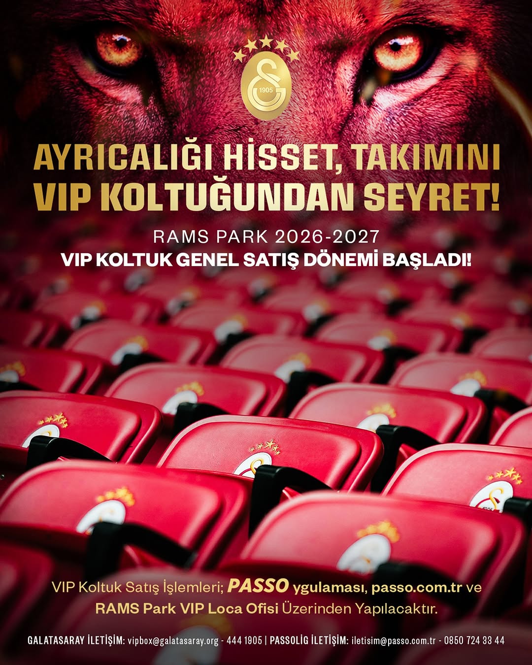 Galatasaray Spor Kulübü'nden VIP Koltuk Ayrıcalığı Kampanyası