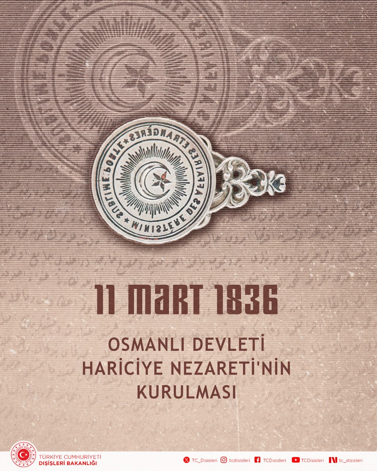 Hariciye Nezareti'nin Kuruluş Yıldönümü