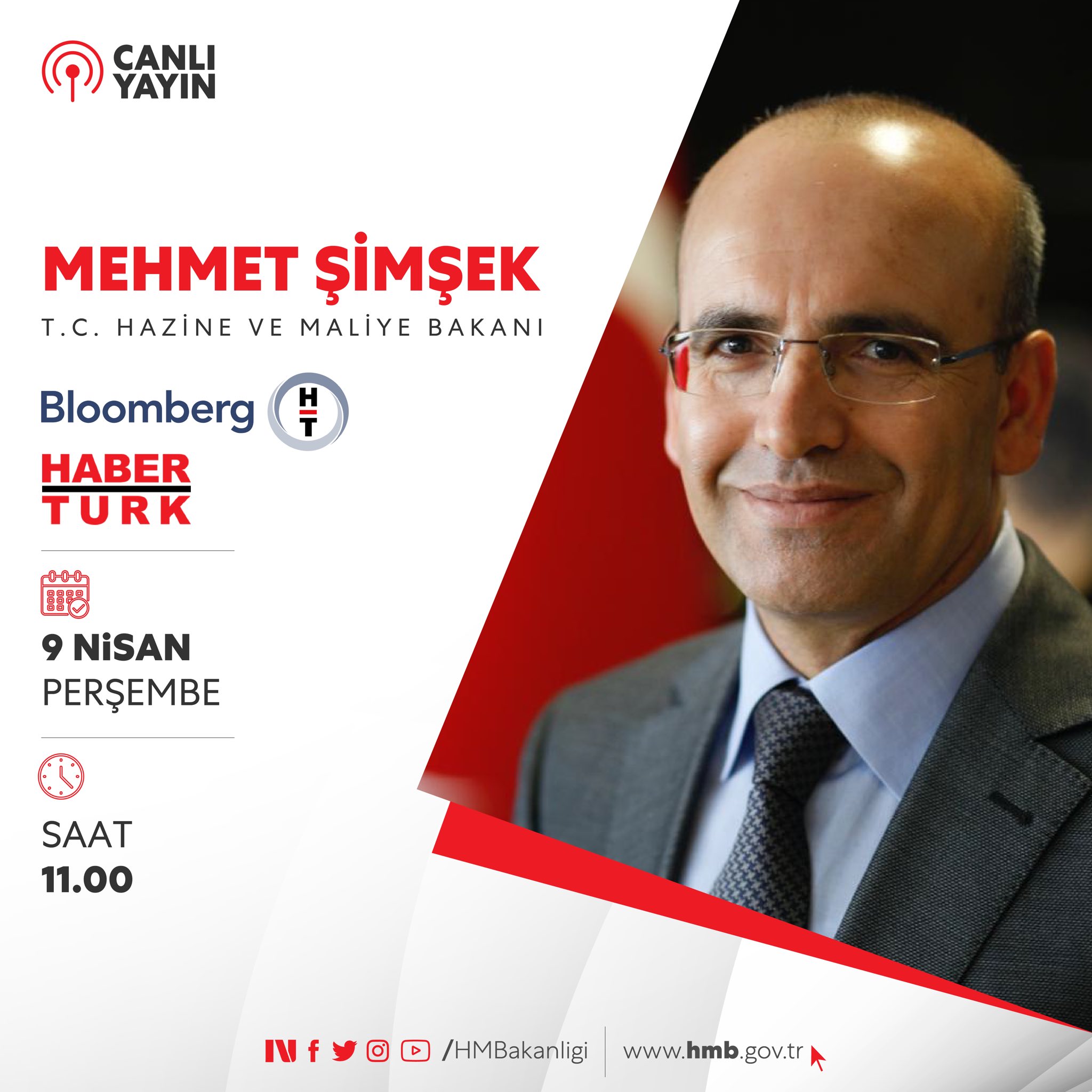 Hazine ve Maliye Bakanı Şimşek, canlı yayında olacak