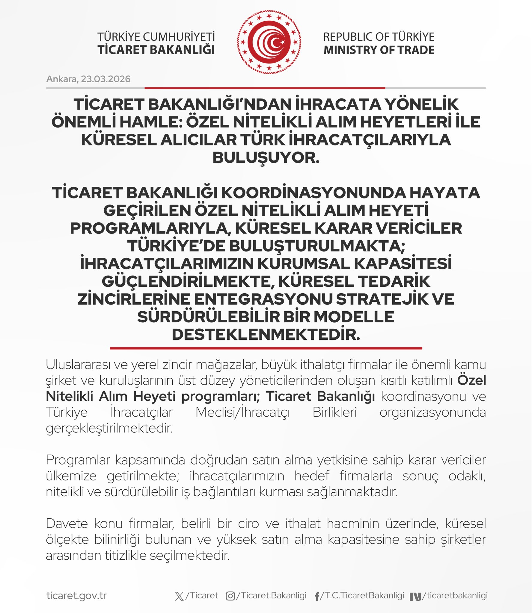 İhracata Yönelik Yeni Program