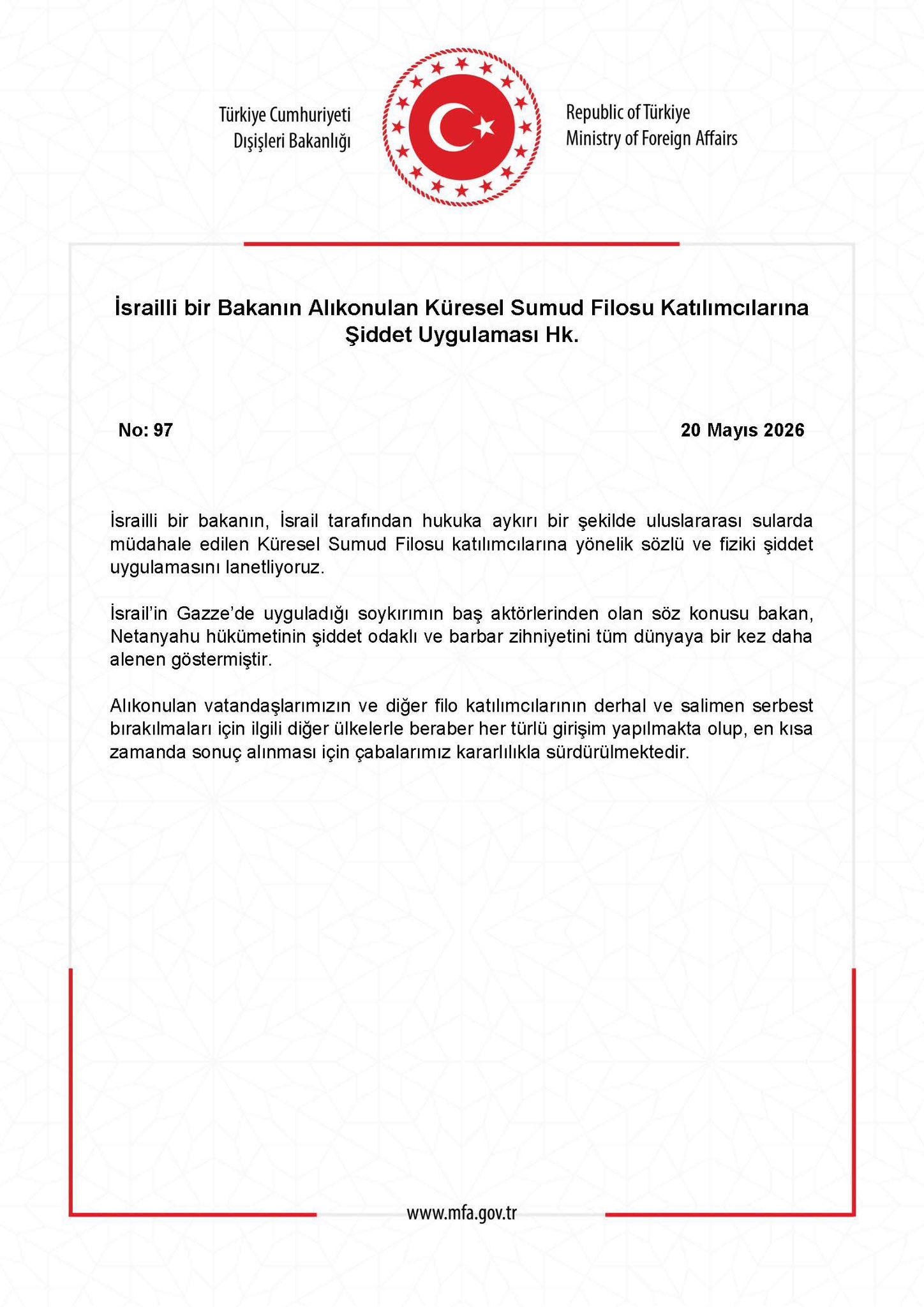 İsrailli Bakanın Flotilla Katılımcılarına Şiddet Uygulaması