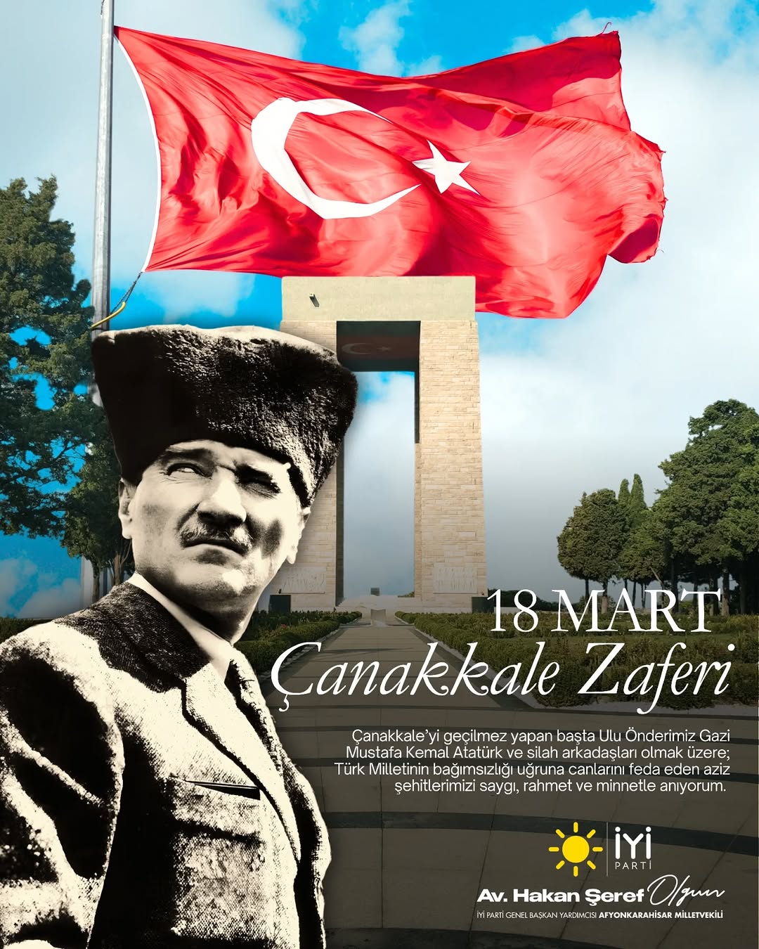 İyi Parti Milletvekili Hakan Şeref Olgun'dan Çanakkale Şehitleri Anma Mesajı