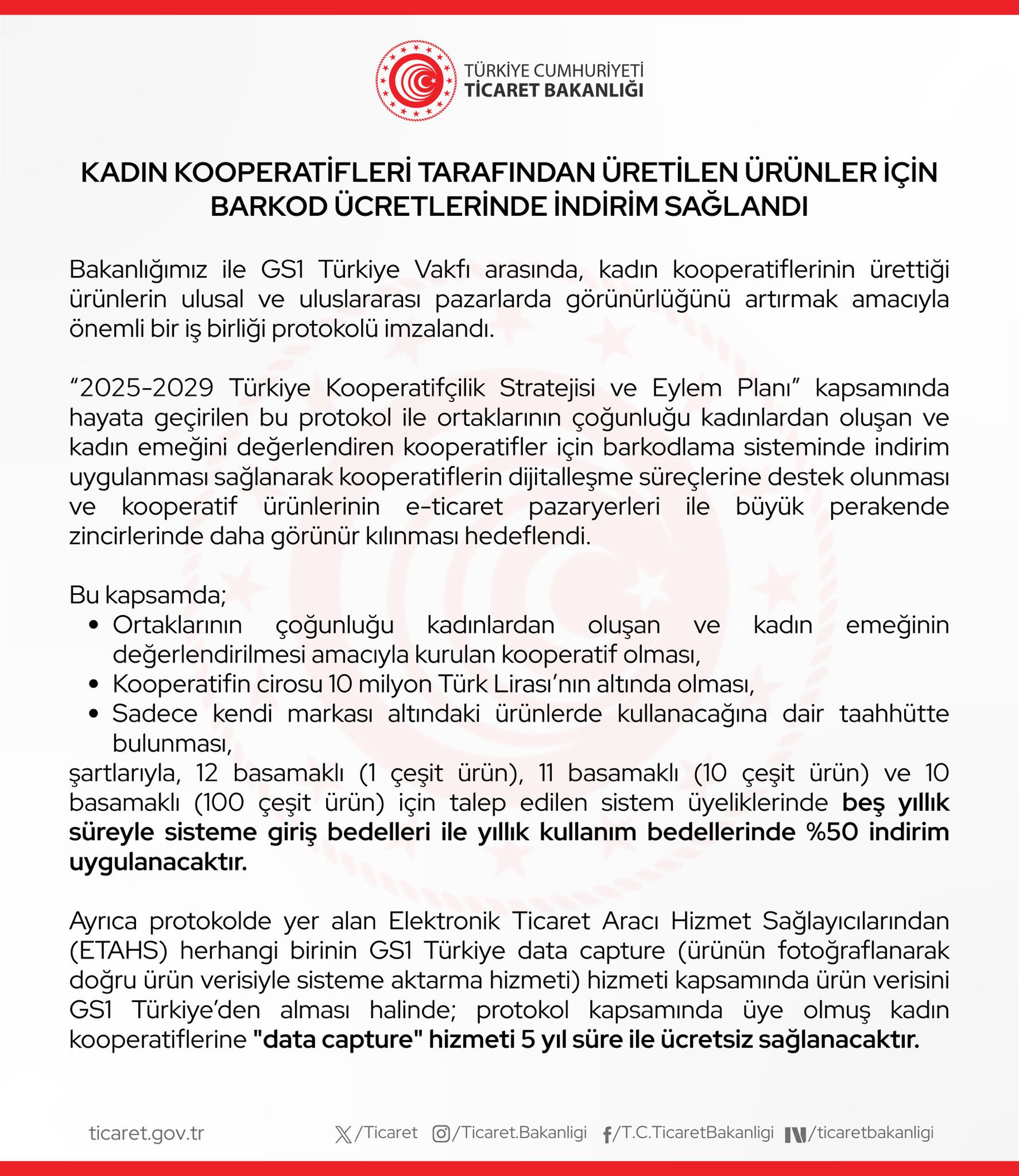 Kadın Kooperatiflerine Destek Protokolü