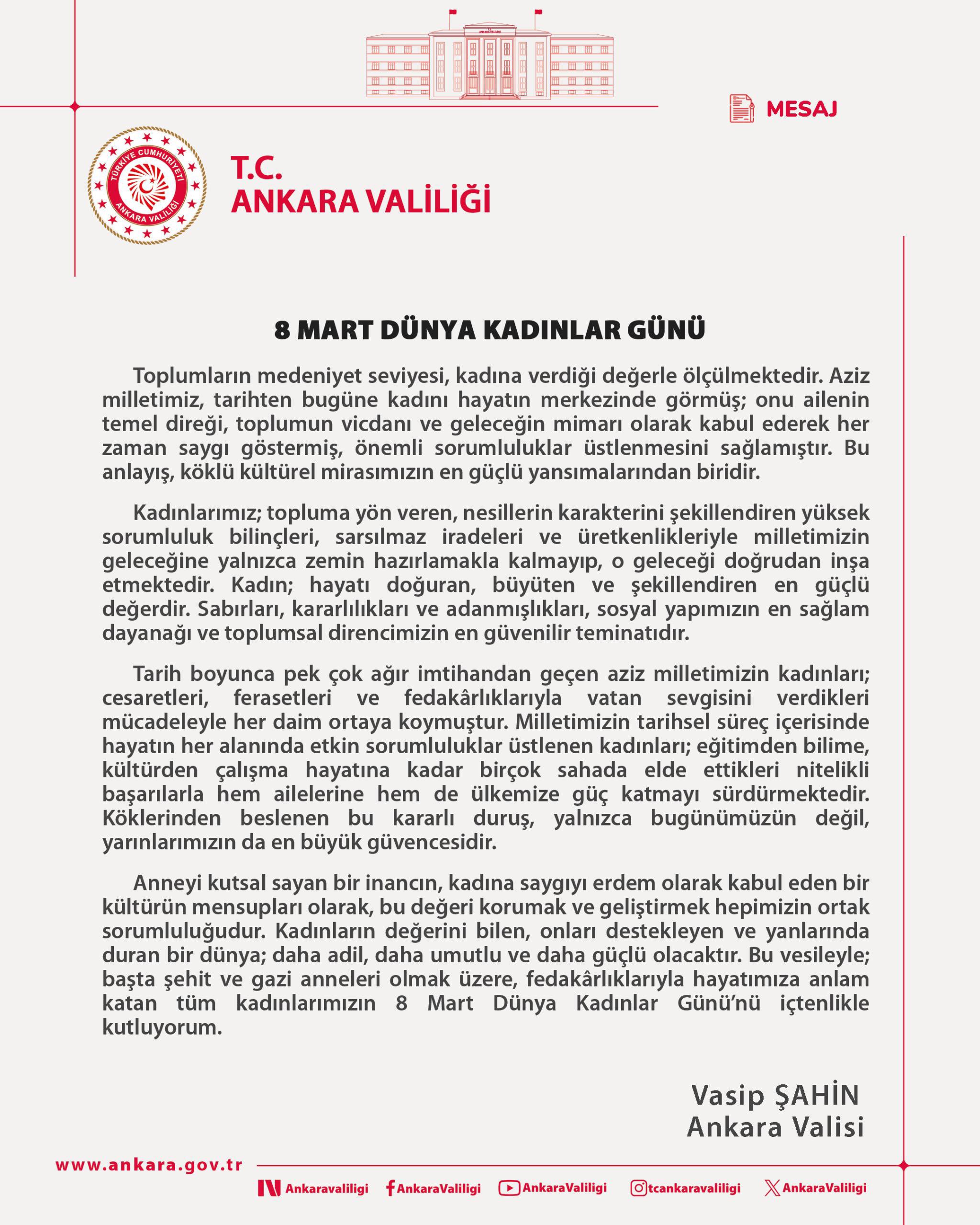 Kadınlar Günü Mesajı