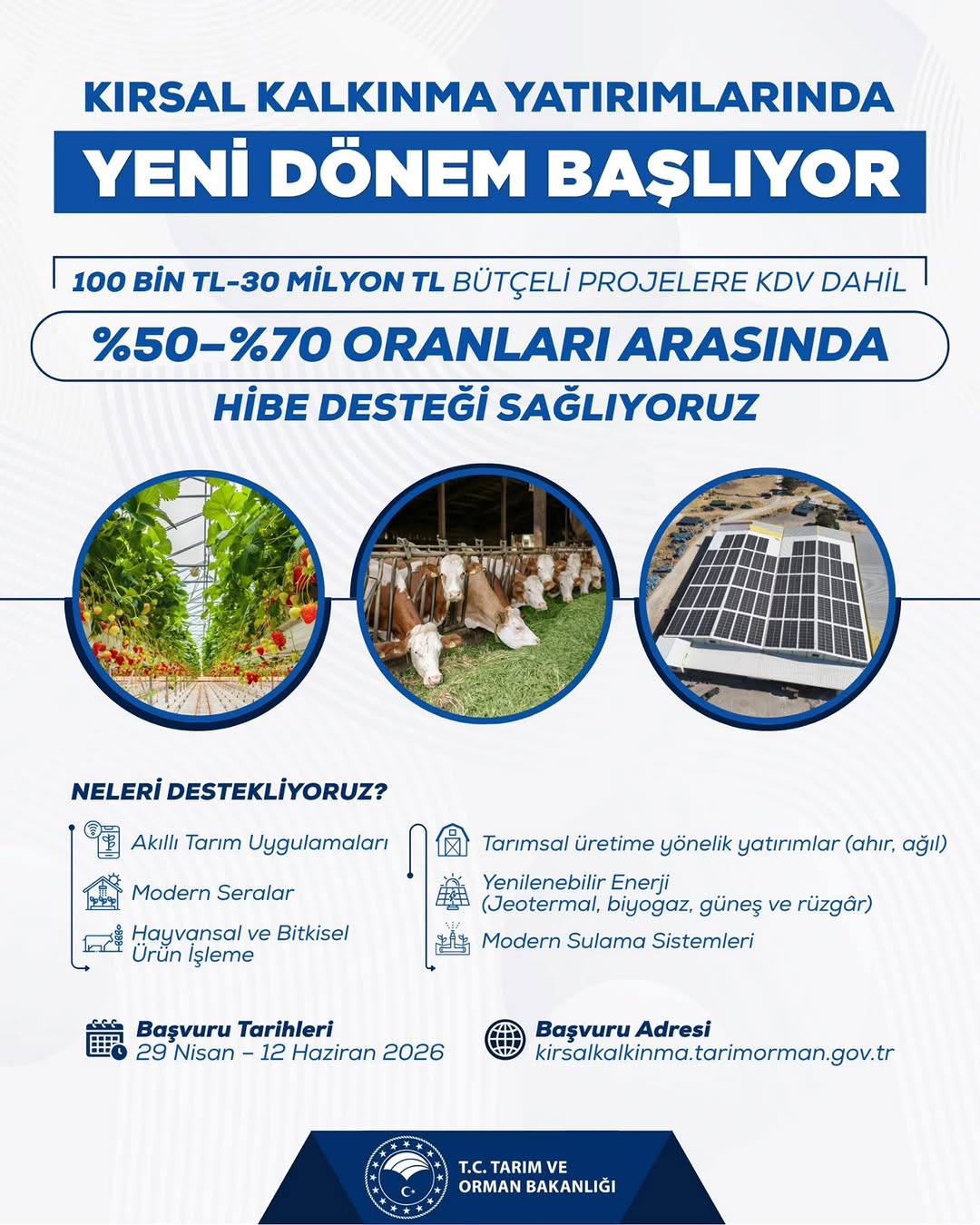 Kırsal Kalkınma Yatırımlarında Yeni Dönem Başvuruları Başladı