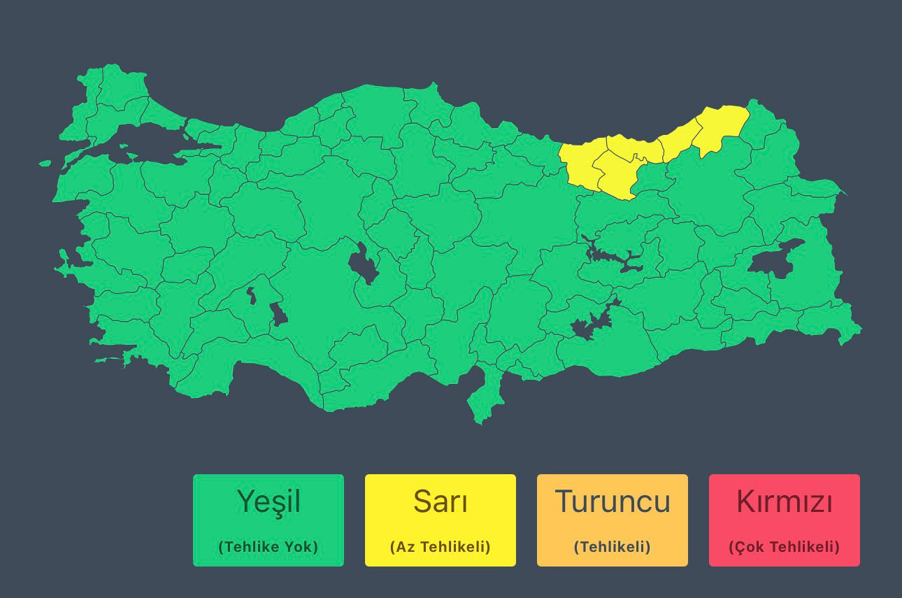 Kuvvetli Yağış Uyarısı