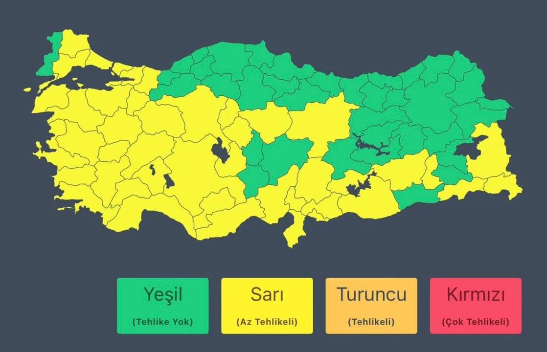 Meteorolojiden Kuvvetli Rüzgar ve Yağış Uyarısı