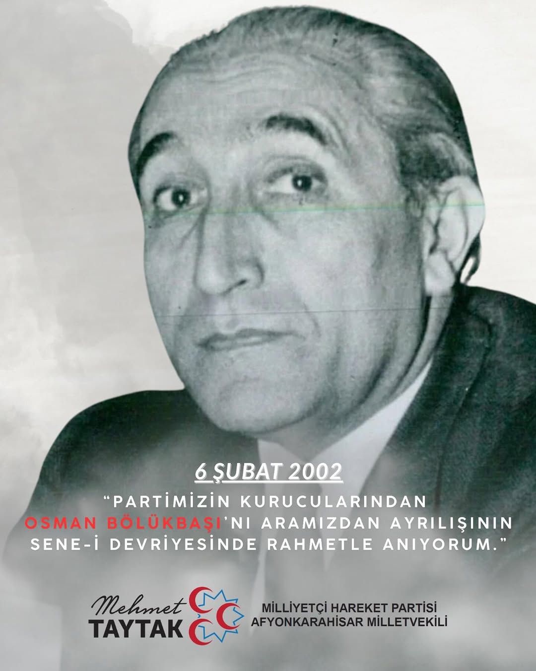 Mhp Afyonkarahisar Milletvekili Mehmet Taytak'tan Taziye Paylaşımı