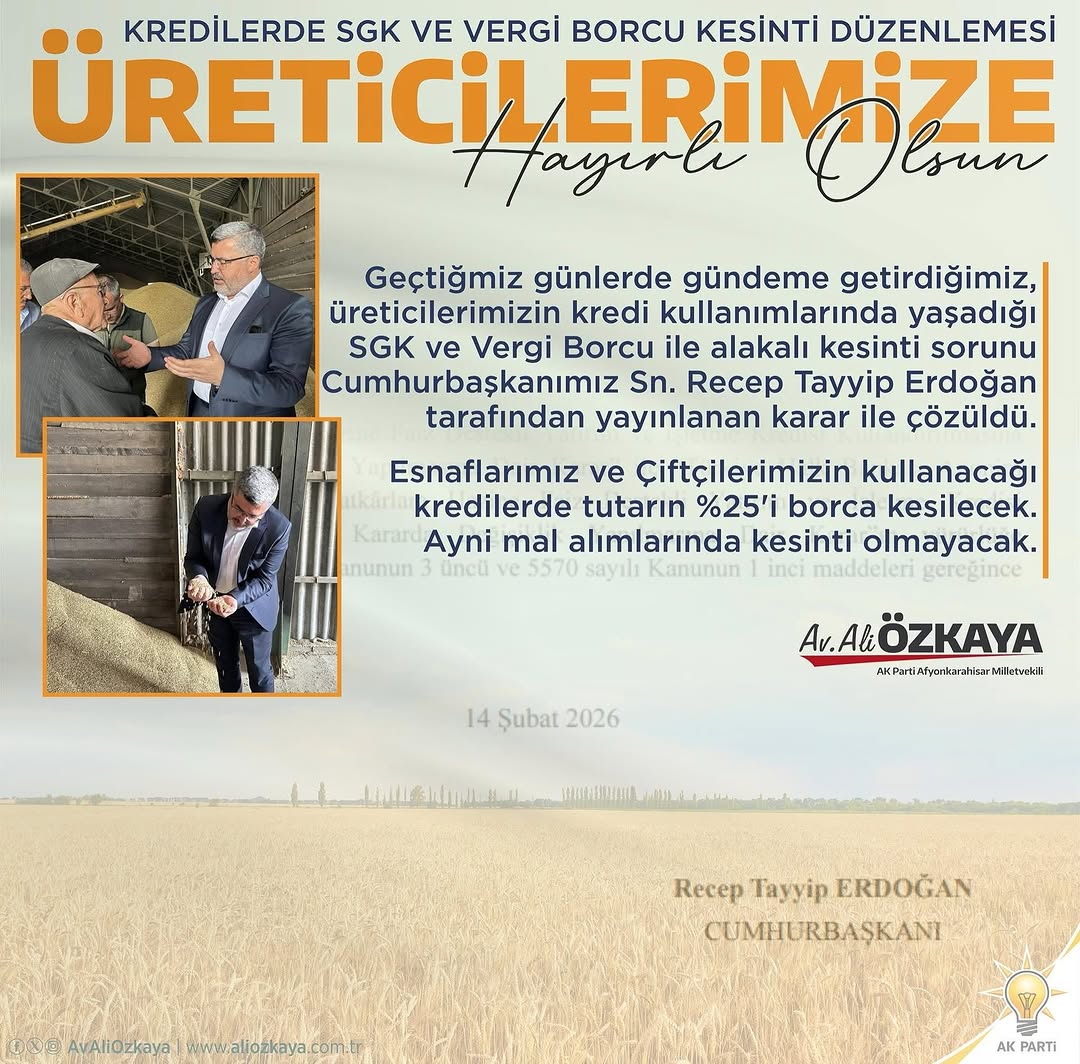 Milletvekillerinden Tarımsal Kredi Kullanımına İlişkin Müjde