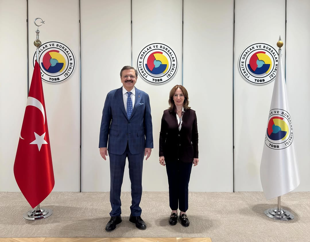 TOBB Başkanı Mustafa Rifat Hisarcıklıoğlu, Kütahya Ticaret ve Sanayi Odası Yönetim Kurulu Başkanı Esin Gürdal Argat'ı Ağırladı