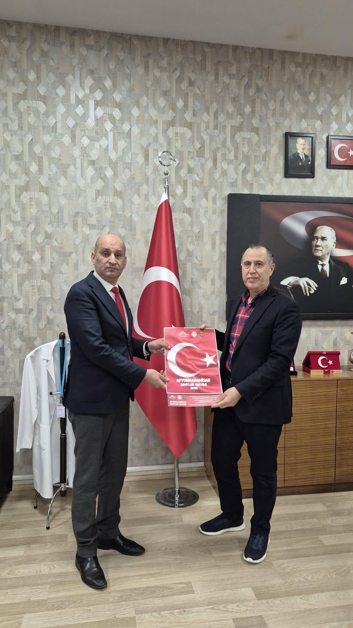 Türkiye Harp Malülü Gaziler, Şehit Dul ve Yetimleri Derneği Afyonkarahisar Şube Başkanı İsmail Kumartaşlı, Afyonkarahisar Devlet Hastanesi Başhekimimiz Op.Dr. Osman Acar'ı Ziyaret Etti