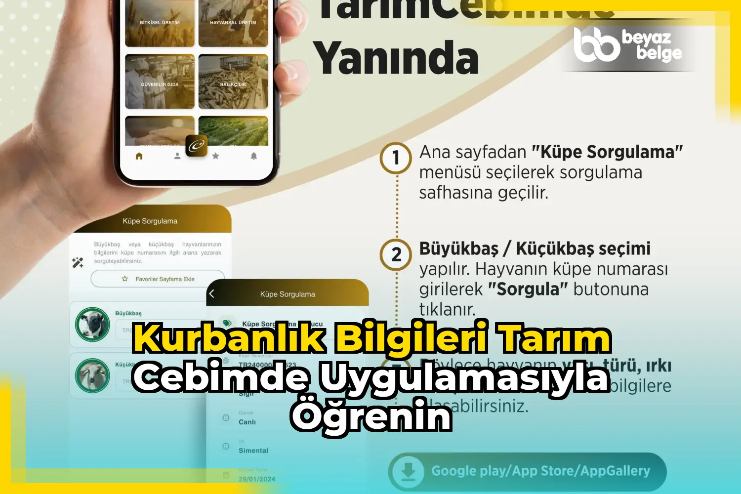 Kurbanlık bilgileri Tarım Cebimde uygulamasıyla öğrenin