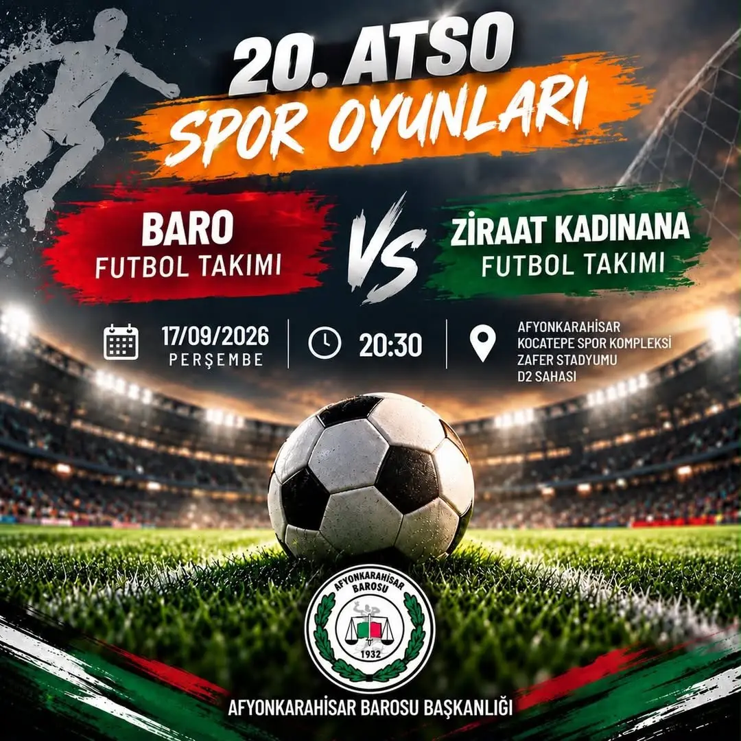 Afyonkarahisar Barosu Futbol Takımı Ziraat Kadınana ile Maç Yapacak
