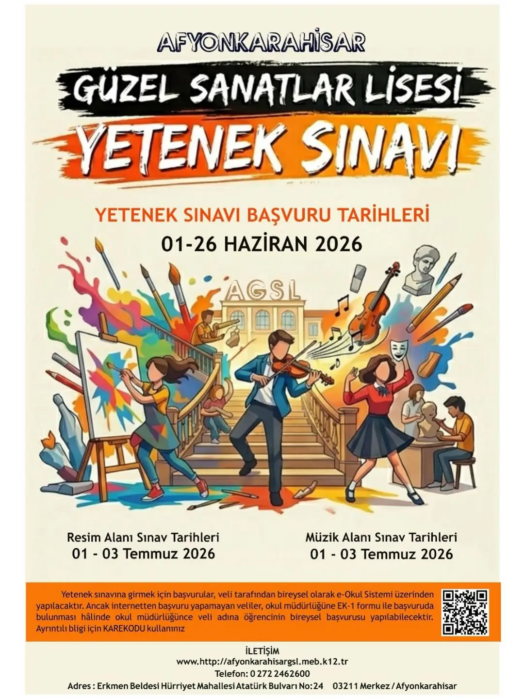 Afyonkarahisar İl Milli Eğitim Müdürlüğü'nden Yapılan Yetenek Sınavı ve Öğrenci Alımı İle İlgili Paylaşım