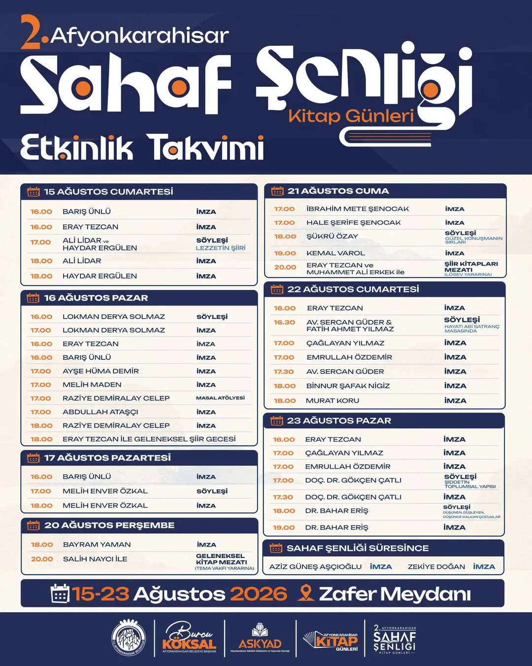 Afyonkarahisar Sahaf Şenliği Takvimi Açıklandı!