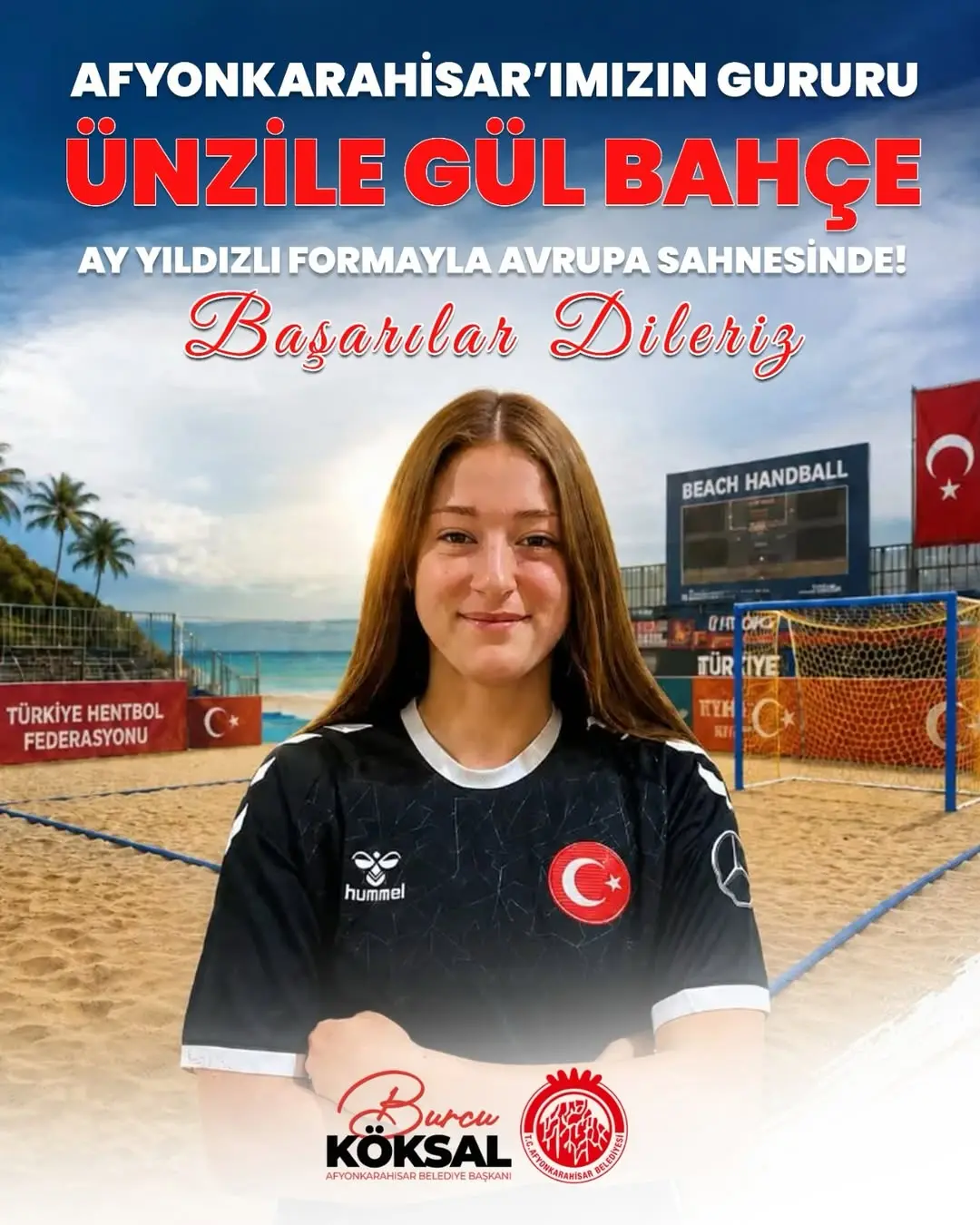 Afyonkarahisarlı Sporcumuz Ünzile Gül Bahçe, U17 Plaj Hentbol Milli Takımı Kadrosuna Seçildi