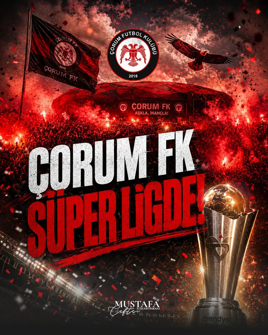 Arca Çorum FK, Süper Lig'e yükseldi