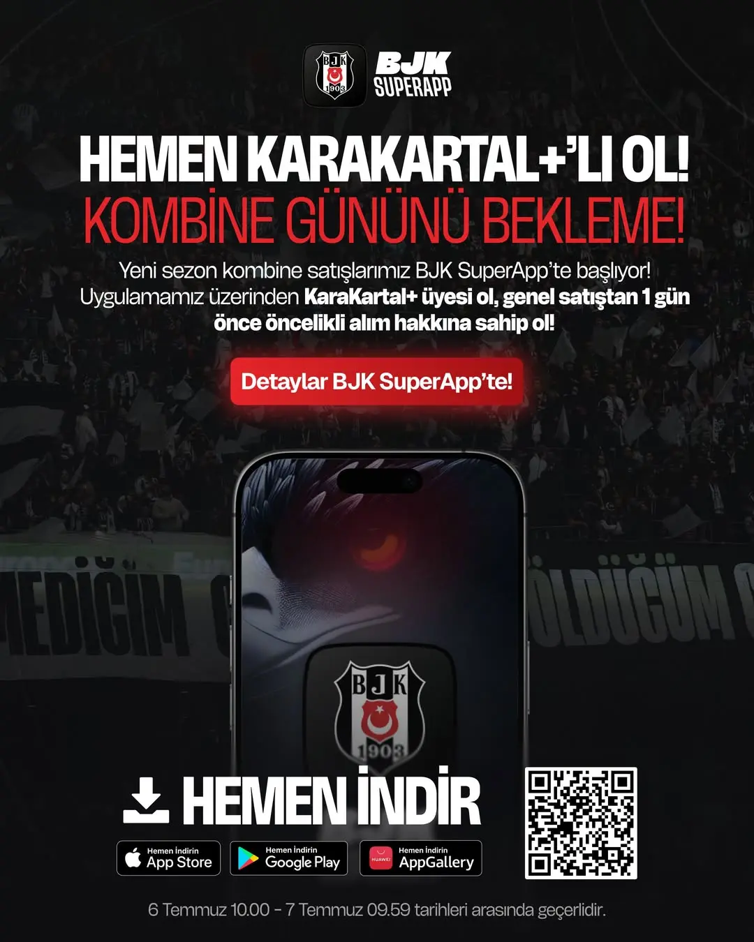 Beşiktaş'tan Yeni Kombine Satışı: KaraKartal+ Üyesi Ol, Yerini Erkenden Al!