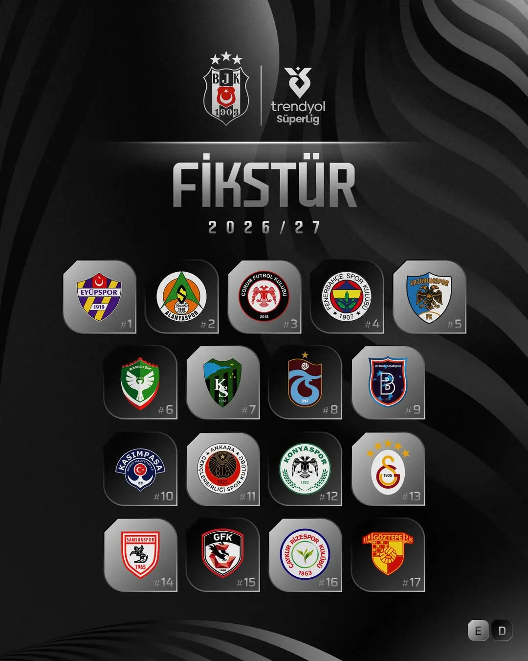 Beşiktaş'ın 2026/27 Sezonu Trendyol Süper Lig Fikstürü Belli Oldu