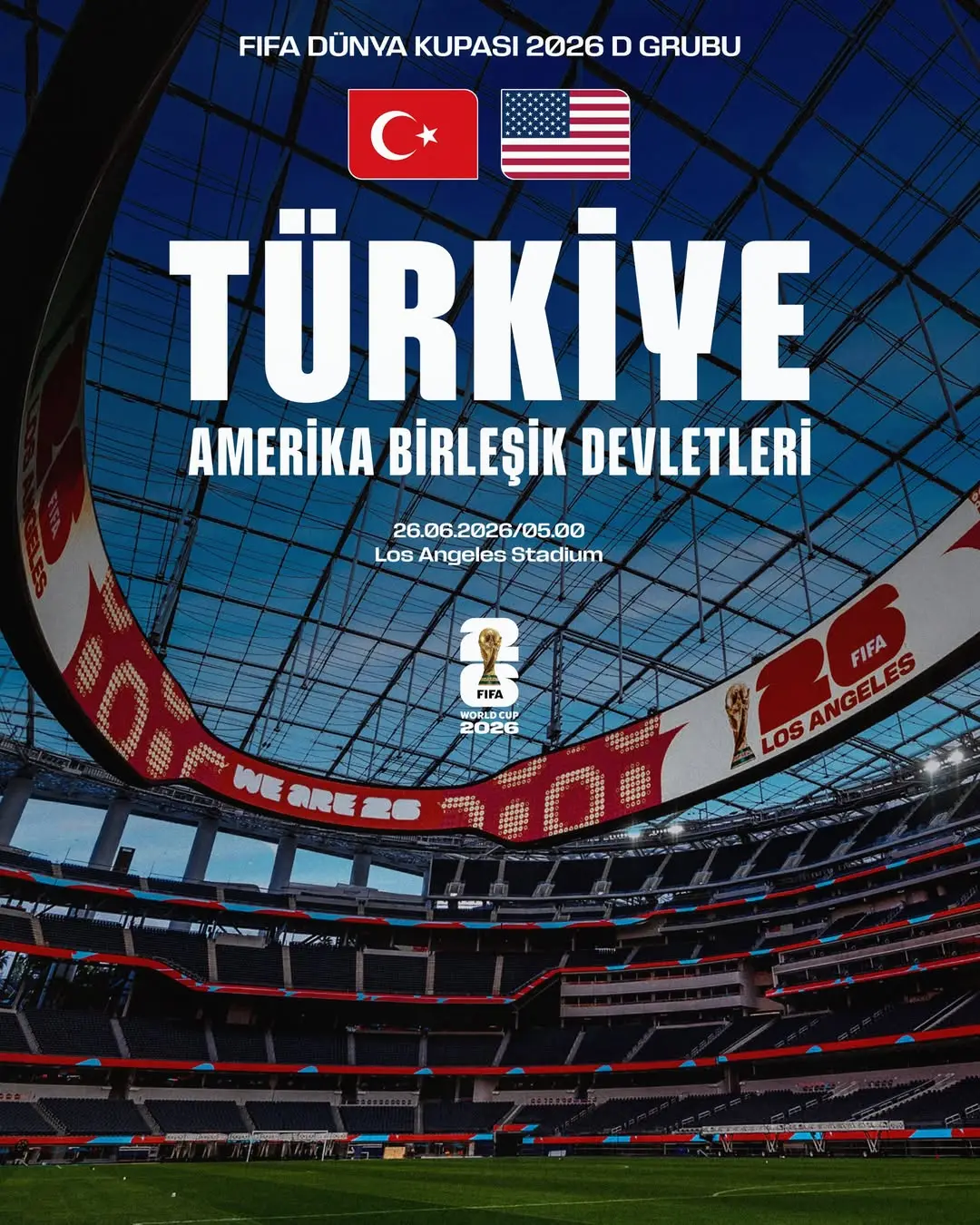 Fenerbahçe Spor Kulübü, 2026 FIFA Dünya Kupası'nda ABD ile Karşılaşacak A Millî Takımımıza Başarılar Diledi