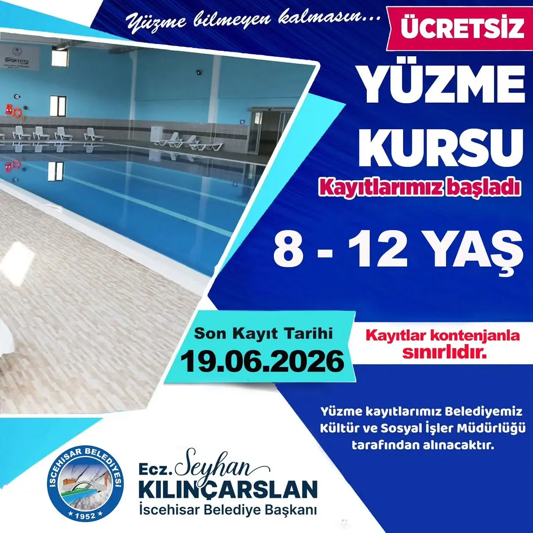 İscehisar Belediyesi'nden Ücretsiz Yüzme Kursu İmkanı!