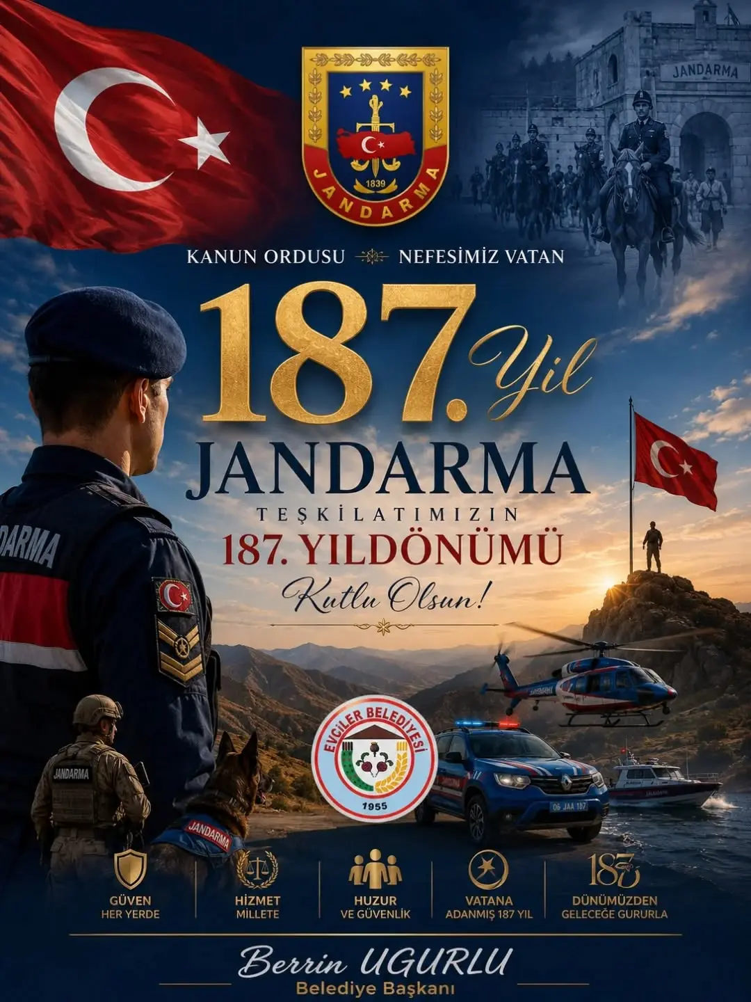 Jandarma Teşkilatı 187. Kuruluş Yıl Dönümü Kutlamaları