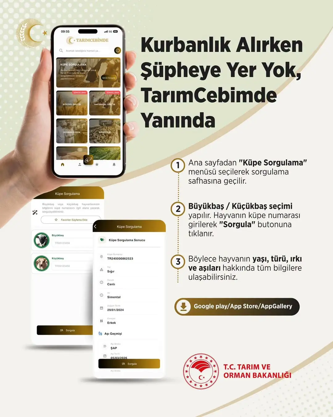Kurbanlığınızın Tüm Bilgileri Tarım Cebimde Uygulamasıyla Artık Daha Yakınınızda