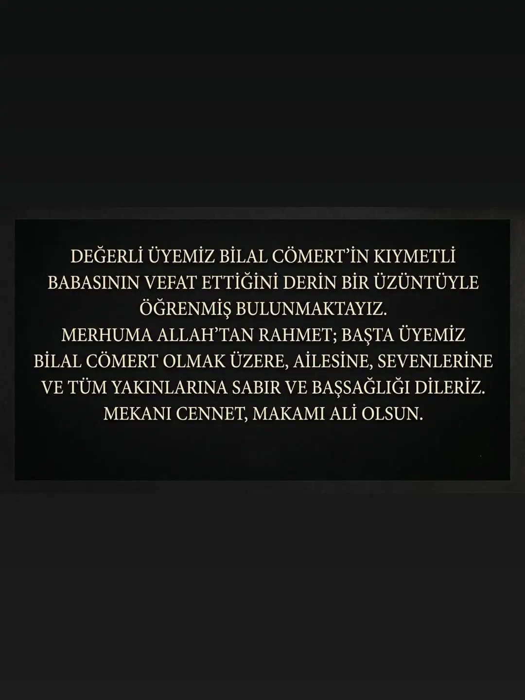 MÜSİAD Afyonkarahisar'dan Başsağlığı Mesajı: Değerli Üye Bilal Cömert'in Kıymetli Babası Vefat Etti