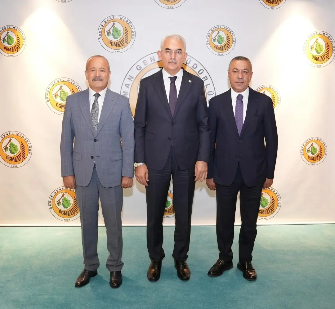 Orman Genel Müdürü Bekir Karacabey, Türkiye Mermer Doğaltaş ve Makinaları Üreticileri Birliği Yönetim Kurulu Başkanı Hanifi Şimşek'i Ziyaret Etti