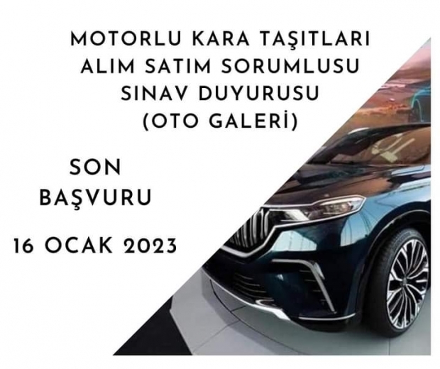 GALERİCİLİK SINAVI DUYURUSU